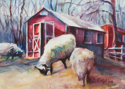 Carol Leo - My Sheep watercolor and gouache