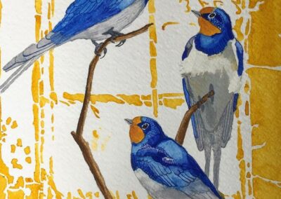 Alexandra Treadaway-hoare Blue Birds in the Barn
